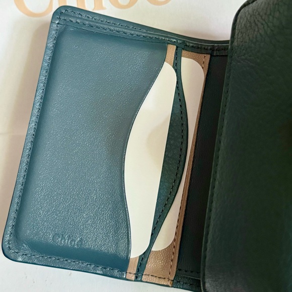 Chloé Aby Small Square Padlock Wallet in Mirage Blue - Picture 4 of 10